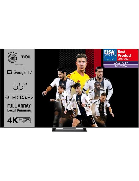 Telewizor TCL 55T8A 55" QLED 4K UHD 144 Hz HDR 10+ Dolby Smart TV DVB-T2 - 1