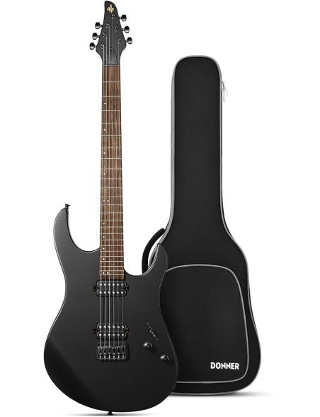 Gitara Elektryczna Donner DMT-100 Matte Black 6 Strun 24 Progi P-ręczna - 1 Gitara Elektryczna Donner DMT-100 Matte Black 6 Strun 24 Progi P-ręczna - 1