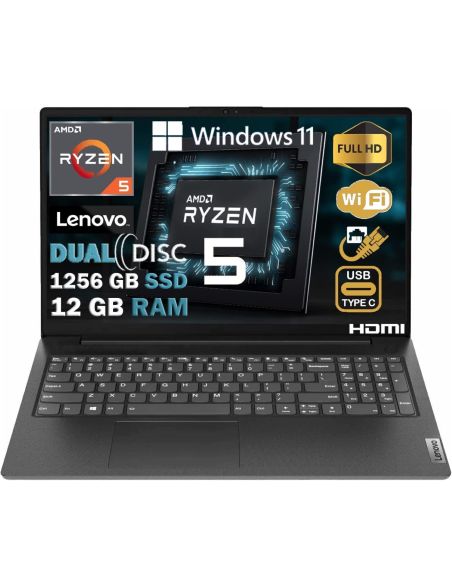 Laptop Lenovo V15 G2 ALC 15,6" FHD R5 5500U 12/256GB + 1TB Win11Pro Szary - 1 Laptop Lenovo V15 G2 ALC 15,6" FHD R5 5500U 12/256GB + 1TB Win11Pro Szary - 1