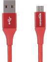 Kabel Przewód Micro USB-B Ładowanie Mocny Nylonowy Oplot Czerwony 0.3 M