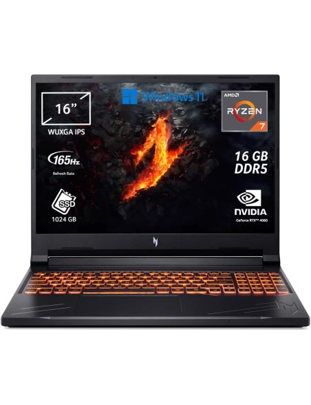 Laptop Acer Nitro V ANV16 16" WUXGA 165Hz R7 8845HS 16GB/1TB RTX 4060 W11H - 1