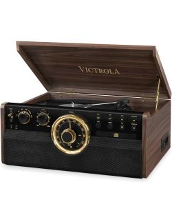 Gramofon 6w1 Victrola Empire VTA-270B Radio FM CD AUX Głośniki 3 Prędkości - 1