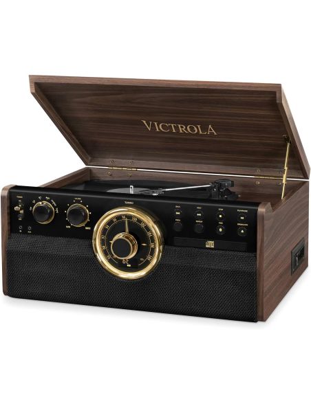 Gramofon 6w1 Victrola Empire VTA-270B Radio FM CD AUX Głośniki 3 Prędkości - 1
