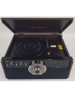 Gramofon 6w1 Victrola Empire VTA-270B Radio FM CD AUX Głośniki 3 Prędkości - 5
