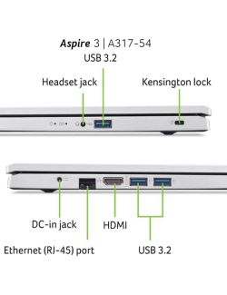Laptop Acer Aspire 3 A317-54 17,3" FHD 60Hz i5-1235U 8GB/512GB W11H RJ-45 - 2