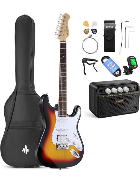 Gitara Elektryczna Donner DST-100S 39" H-S-S ZESTAW Dla Początkujących - 1