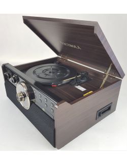 Gramofon 6w1 Victrola Empire VTA-270B Radio FM CD AUX Głośniki - 4