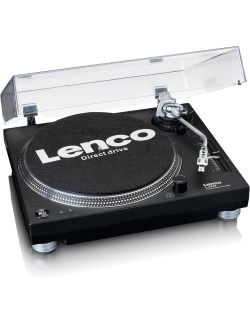Gramofon Lenco L-3809BK Manualny Napęd Bezpośredni Przedwzmacniacz Czarny - 1
