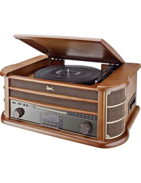 Gramofon All in One Dual NR 50 DAB Radio DAB+ CD USB AUX Wyświetlacz Pilot - 1