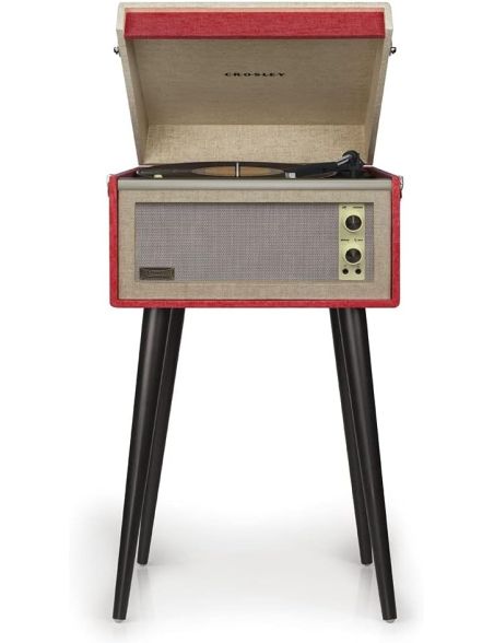 Gramofon Przenośny Crosley Bermuda CR6233D Red Vintage Bluetooth Stereo - 1