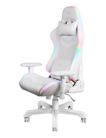 Fotel Gamingowy Deltaco WCH90 RGB Biały Skóra Ekologiczna Regulowany - 1